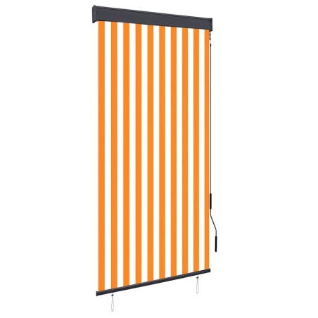 Store roulant d'extérieur 100x250 cm Blanc et orange 544257544257