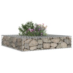 Lit surélevé gabion Argenté 100 x 100 x 20 cm Acier galvanisé 544273544273