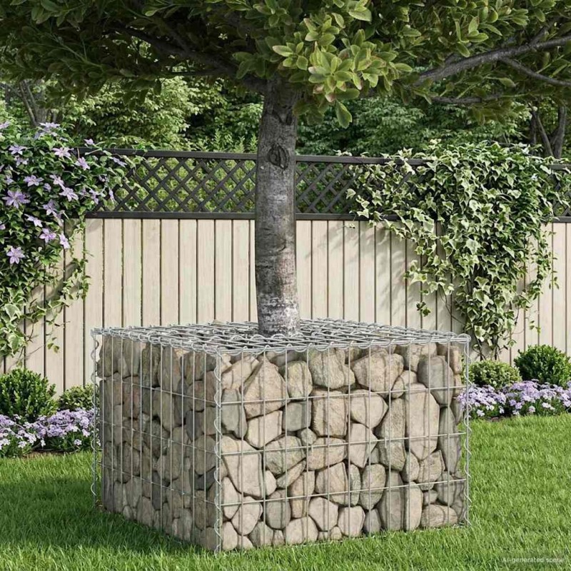 Lit surélevé gabion Argenté 60 x 60 x 40 cm Acier galvanisé 544274544274
