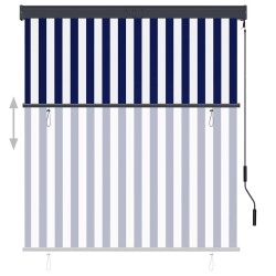 Store roulant d'extérieur 140x250 cm Bleu et blanc 544277544277