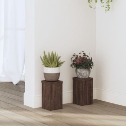 Supports pour plantes 2 pcs chêne marron bois d'ingénierie 544278544278