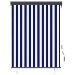 Store roulant d'extérieur 120x250 cm Bleu et blanc 544287544287