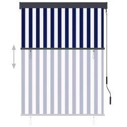 Store roulant d'extérieur 120x250 cm Bleu et blanc 544287544287