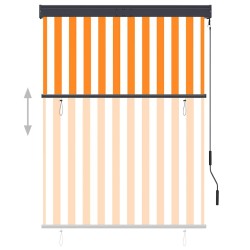 Store roulant d'extérieur 120x250 cm Blanc et orange 544289544289