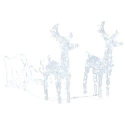 Décoration de Noël Rennes et traîneau 160 LED 130 cm Acrylique 544304544304