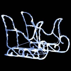 Décoration de Noël Rennes et traîneau 160 LED 130 cm Acrylique 544304544304