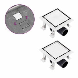 Drain de douche avec couvercle 2 en 1 15x15 cm Acier inoxydable 544340544340