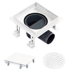 Drain de douche avec couvercle 2 en 1 15x15 cm Acier inoxydable 544340544340