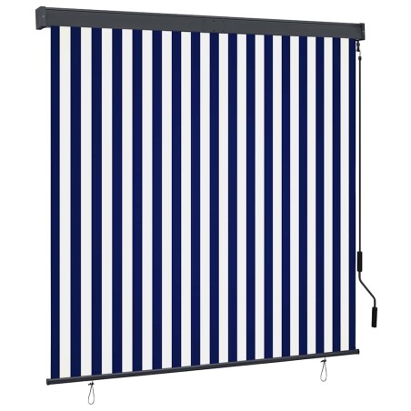 Store roulant d'extérieur 160x250 cm Bleu et blanc 544342544342