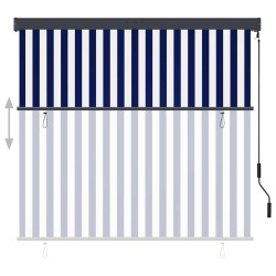 Store roulant d'extérieur 160x250 cm Bleu et blanc 544342544342