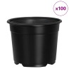 Pot à fleurs rond 100 pcs Noir Ø 15 x 12,5 cm Plastique 544395544395