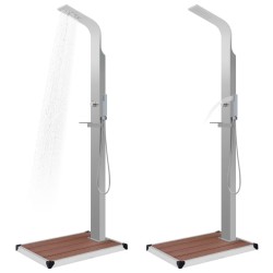 Douche d'extérieur avec receveur de douche WPC Acier inoxydable 544396544396