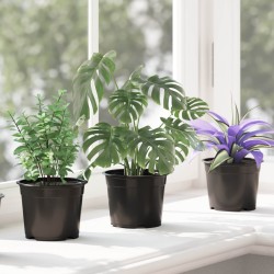 Pot à fleurs rond 200 pcs Noir Ø 15 x 12,5 cm Plastique 544397544397