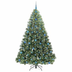 Sapin de Noël artificiel avec 300 LED Vert 210 cm PE et PVC 544444544444