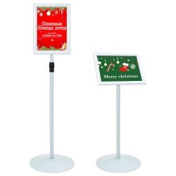 Stand de Poster sur Pied Argenté 33 x 33 x 123 cm PVC et Acier 544465544465
