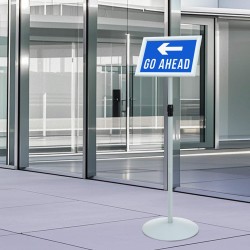 Stand de Poster sur Pied Argenté 33 x 33 x 123 cm PVC et Acier 544465544465