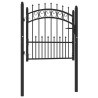 Portail de clôture Emmen avec pointes, acier, 104 x 87 cm, noir 544470544470