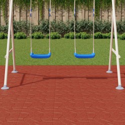 Pierre de marchage 6 pcs Rouge 40,5 x 40,5 x 2 cm Caoutchouc 544481544481