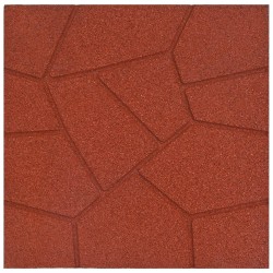 Pierre de marchage 6 pcs Rouge 40,5 x 40,5 x 2 cm Caoutchouc 544481544481
