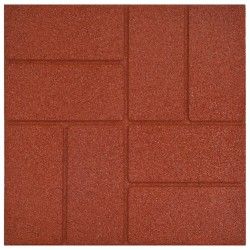 Pierre de marchage 6 pcs Rouge 40,5 x 40,5 x 2 cm Caoutchouc 544481544481