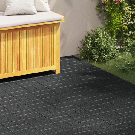 Pierre de marchage 6 pcs Noir 40,5 x 40,5 x 2 cm Caoutchouc 544521544521