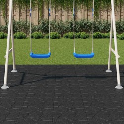 Pierre de marchage 6 pcs Noir 40,5 x 40,5 x 2 cm Caoutchouc 544521544521