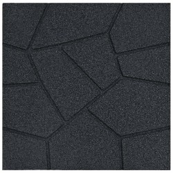 Pierre de marchage 6 pcs Noir 40,5 x 40,5 x 2 cm Caoutchouc 544521544521