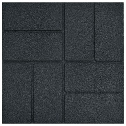 Pierre de marchage 6 pcs Noir 40,5 x 40,5 x 2 cm Caoutchouc 544521544521