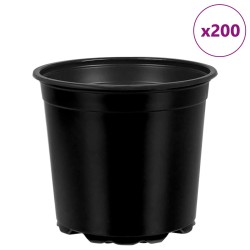 Pot à fleurs 200 pcs Noir Ø 15 x 13 cm Plastique 544542544542