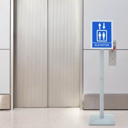 Stand de Poster sur Pied Argenté 32 x 27 x 119 cm Fonte 544574544574