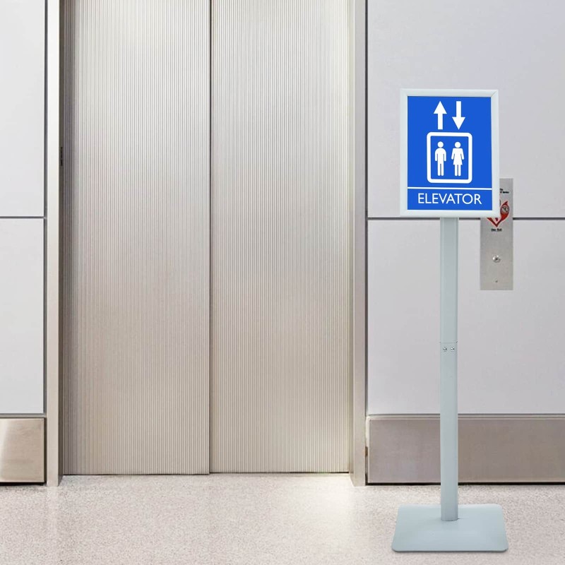 Stand de Poster sur Pied Argenté 32 x 27 x 119 cm Fonte 544574544574