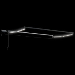 Store rétractable manuel avec LEDs Anthracite 3 x 2,5 m 544588544588