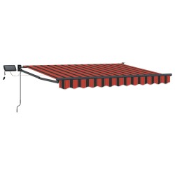 Store rétractable manuel avec LEDs Orange et marron 3 x 2,5 m 544589544589