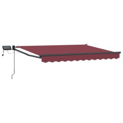 Store rétractable manuel avec LEDs Rouge bordeaux 3,5 x 2 m 544636544636