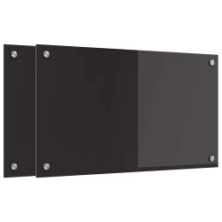 Crédence de cuisine 2 pcs Noir 70 x 40 cm verre trempé 544642544642