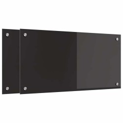 Crédence de cuisine 2 pcs Noir 80 x 40 cm verre trempé 544644544644
