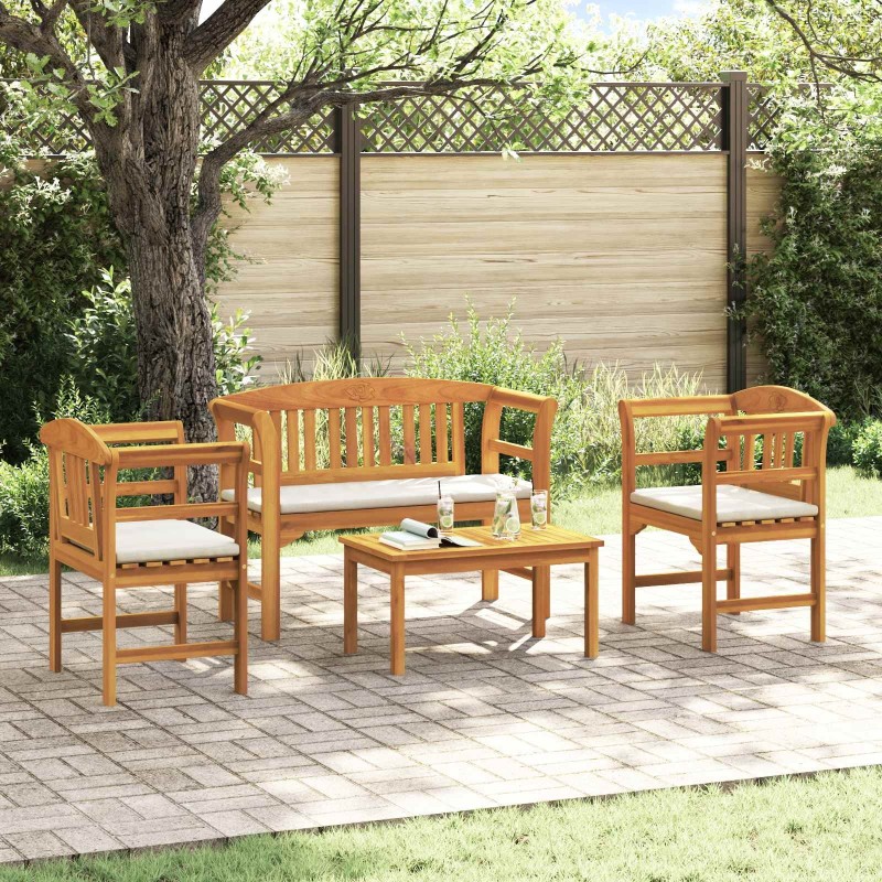 Ensemble de salon Rose de jardin 4 pcs Bois d'Acacia Massif 544645544645