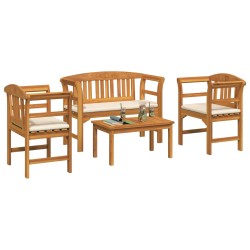 Ensemble de salon Rose de jardin 4 pcs Bois d'Acacia Massif 544645544645