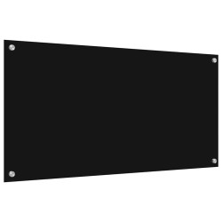 Crédence de cuisine 2 pcs Noir 100 x 50 cm verre trempé 544663544663