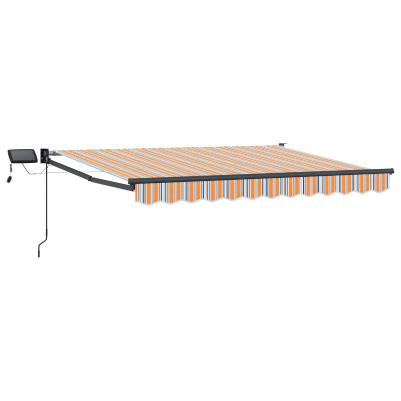 Store rétractable manuel avec LEDs Bleu et Orange 3,5 x 2 m 544677544677