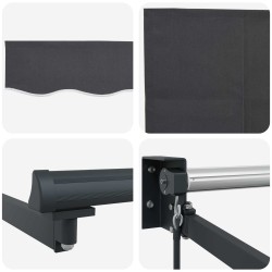 Auvent rétractable manuel Anthracite 3,5 x 2 m 544680544680