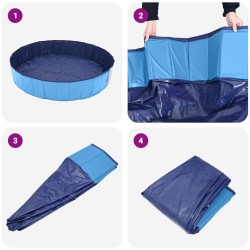 Piscine de nage pliable pour chien Bleu 120 x 120 x 30 cm PVC 544684544684