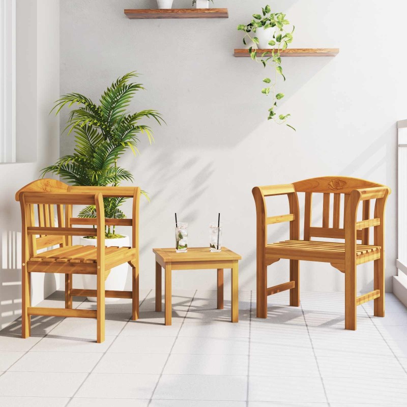Ensemble de salon Rose de jardin 3 pcs Bois d'Acacia Massif 544686544686