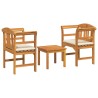 Ensemble de salon Rose de jardin 3 pcs Bois d'Acacia Massif 544687544687