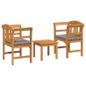 Ensemble de salon Rose de jardin 3 pcs Bois d'Acacia Massif 544688544688