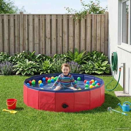 Piscine de nage pliable pour chien Rouge et bleu PVC 544689544689