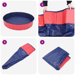 Piscine de nage pliable pour chien Rouge et bleu PVC 544689544689