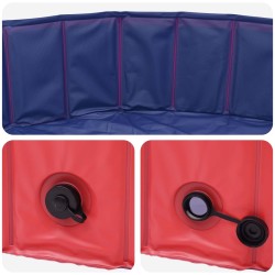 Piscine de nage pliable pour chien Rouge et bleu Ø 160 x 30 cm 544691544691