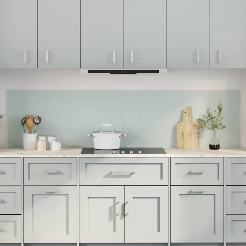 Crédence de cuisine 2 pcs Blanc 100 x 50 cm verre trempé 544693544693