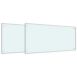 Crédence de cuisine 2 pcs Blanc 100 x 50 cm verre trempé 544693544693